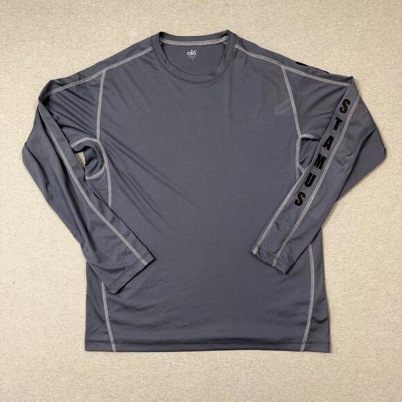 Other - Alo Men’s Long Sleeve Shirt Lightweight Yoga Large Coolfit Grey Blue